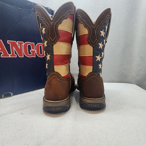 NIB Durango Women's Size 8.5M Lady Rebel Patriotic Flag Work Boot - Steel Toe - Picture 3 of 11